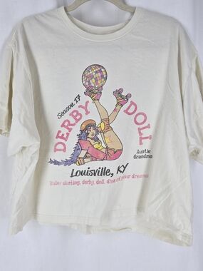 Derby Doll Louisville KY Graphic Tee - Cream Pink